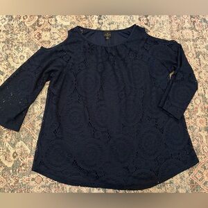 Worthington blue lace plus size blouse, Women’s 1X